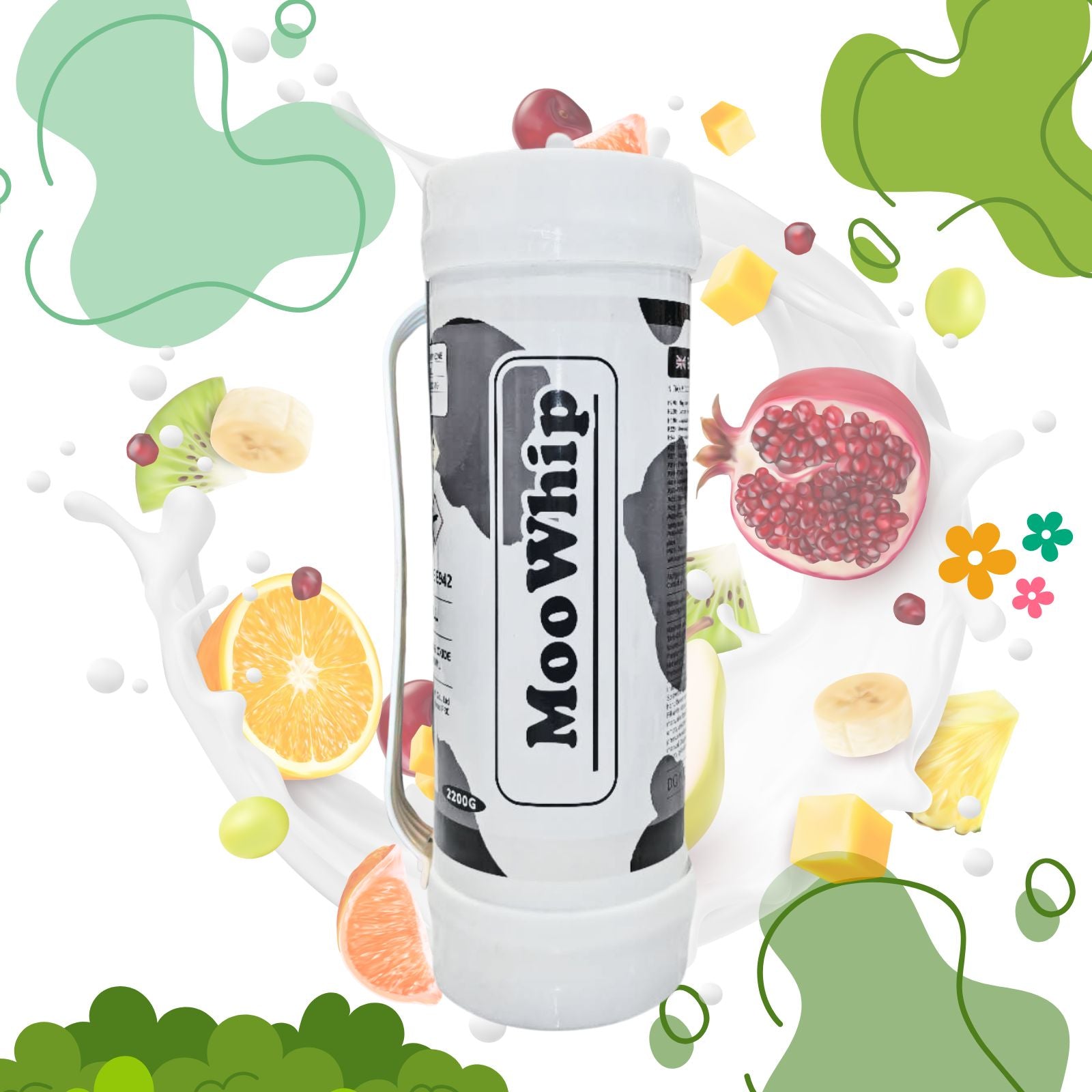 MooWhip 3.3L 2046g Whipped Cream Tank ULTRA PURE GAS (W/O Regulator )