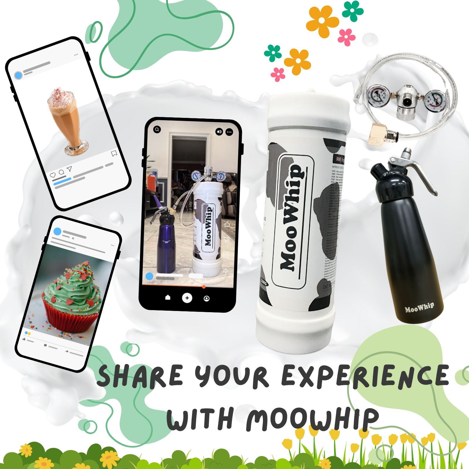 MooWhip 3.3L 2046g Whipped Cream Tank ULTRA PURE GAS (W/O Regulator )