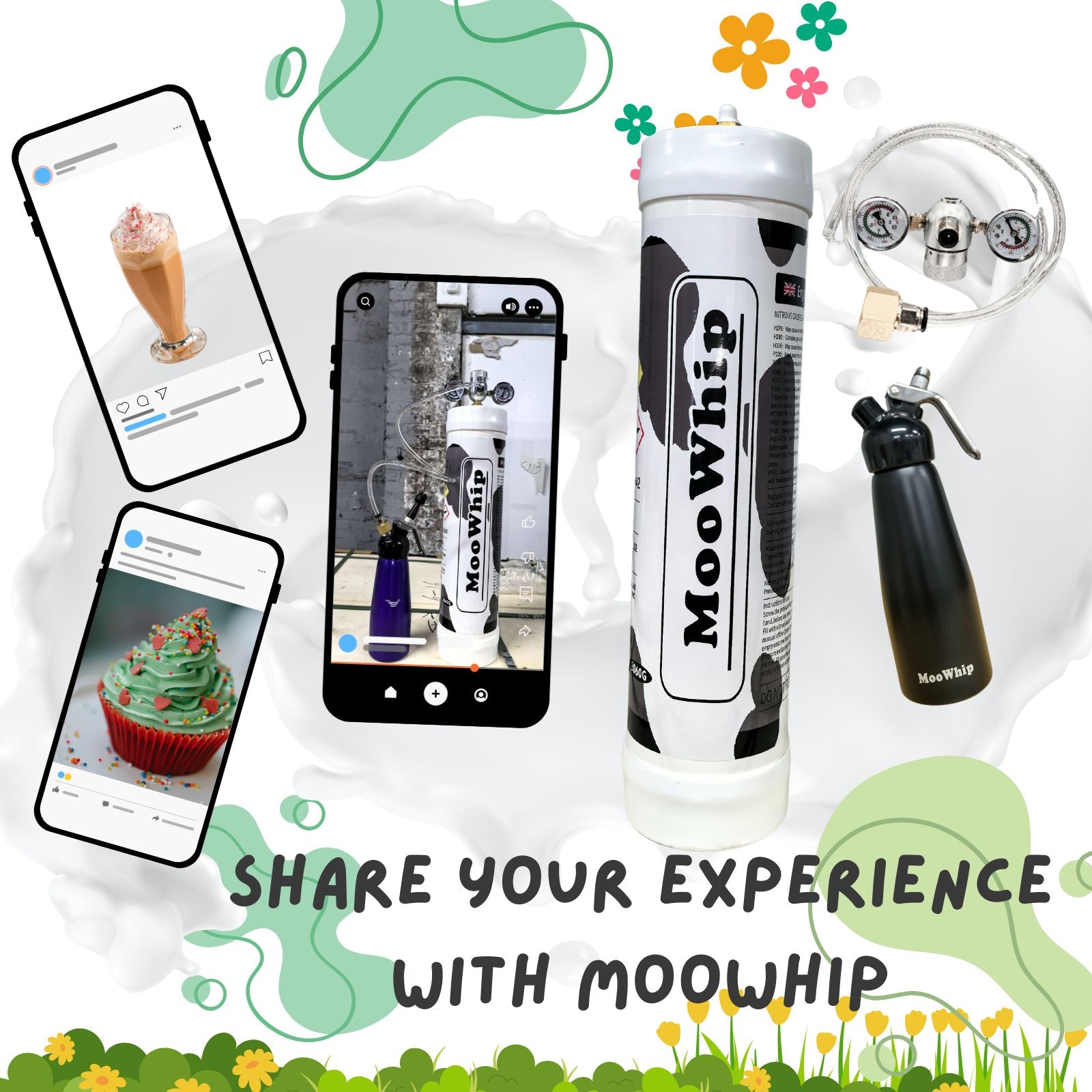 MooWhip 4.5L 3060g Whipped Cream Tank ULTRA PURE GAS (W/NozzleοΌ