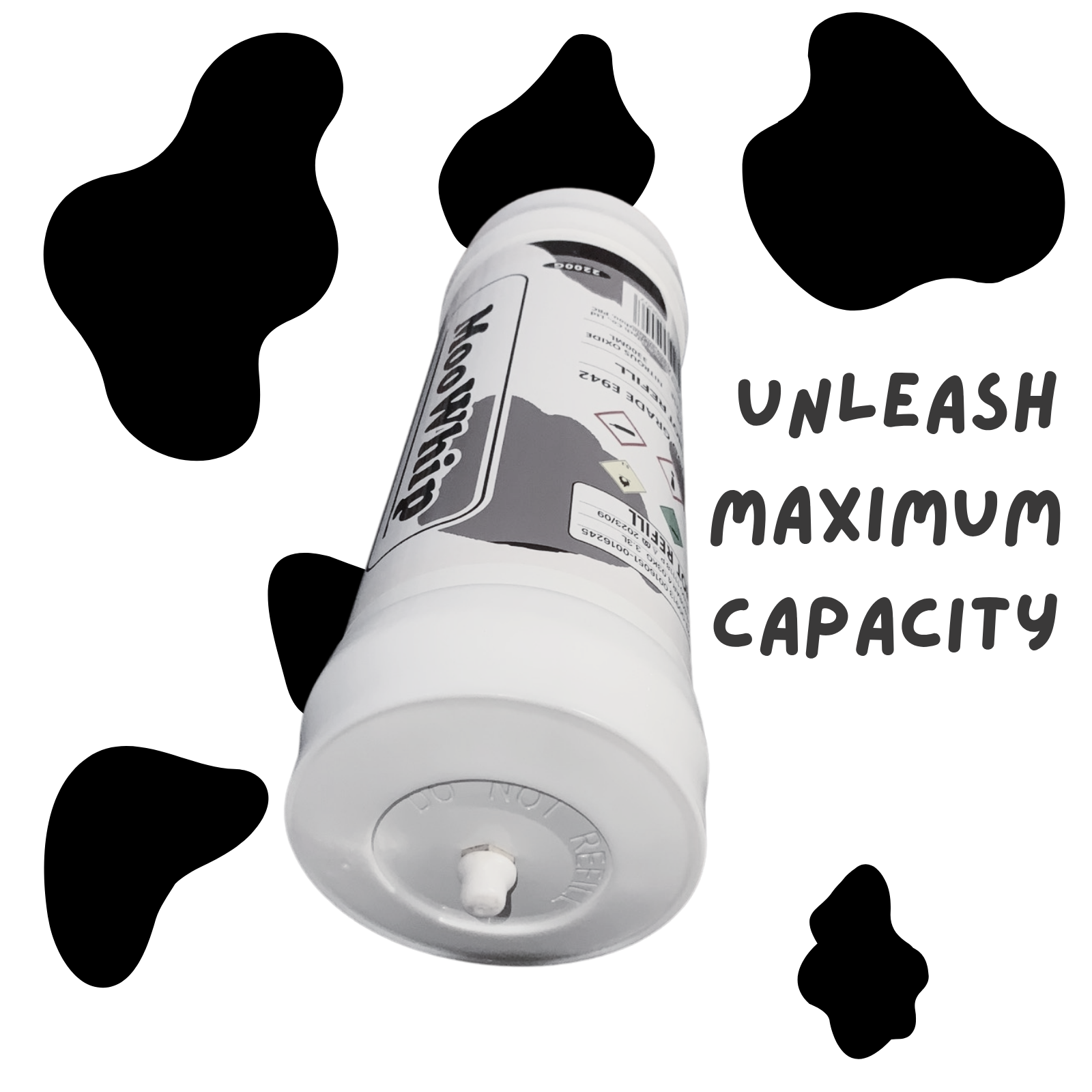 MooWhip 3.3L 2046g Whipped Cream N2O Tank (W/O Regulator )