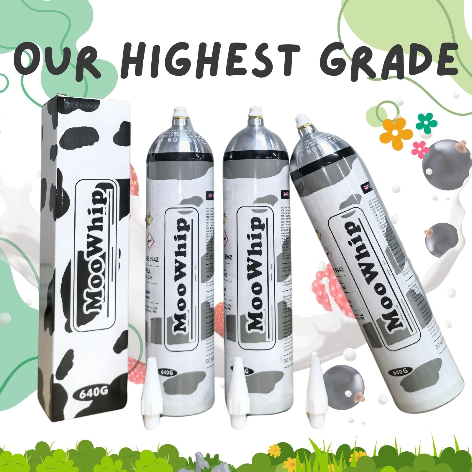 Moowhip! 640g Preminum Aluminum N2o Tank