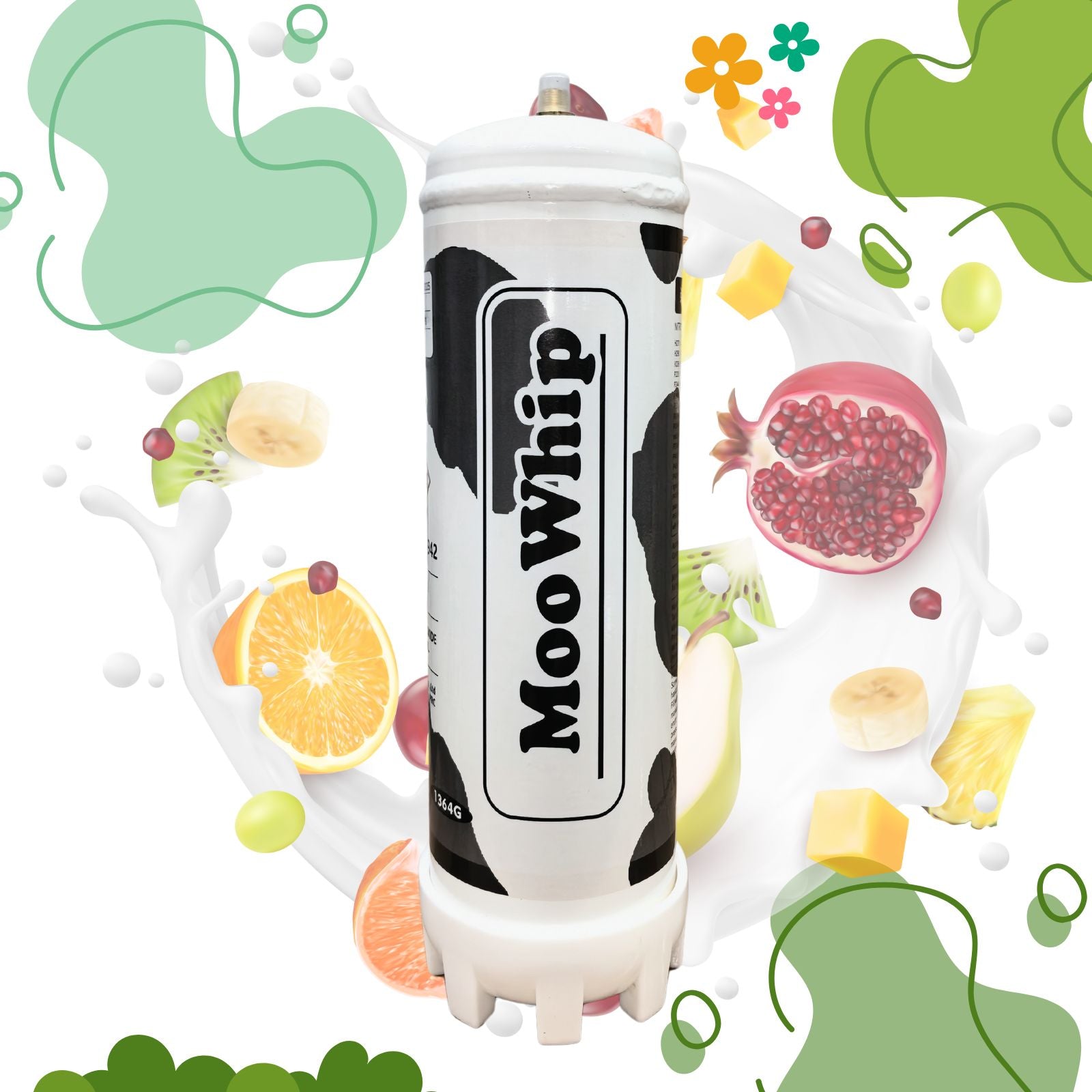 MooWhip 2.2L 1364g Whipped Cream Tank ULTRA PURE GAS (W/O Regulator )