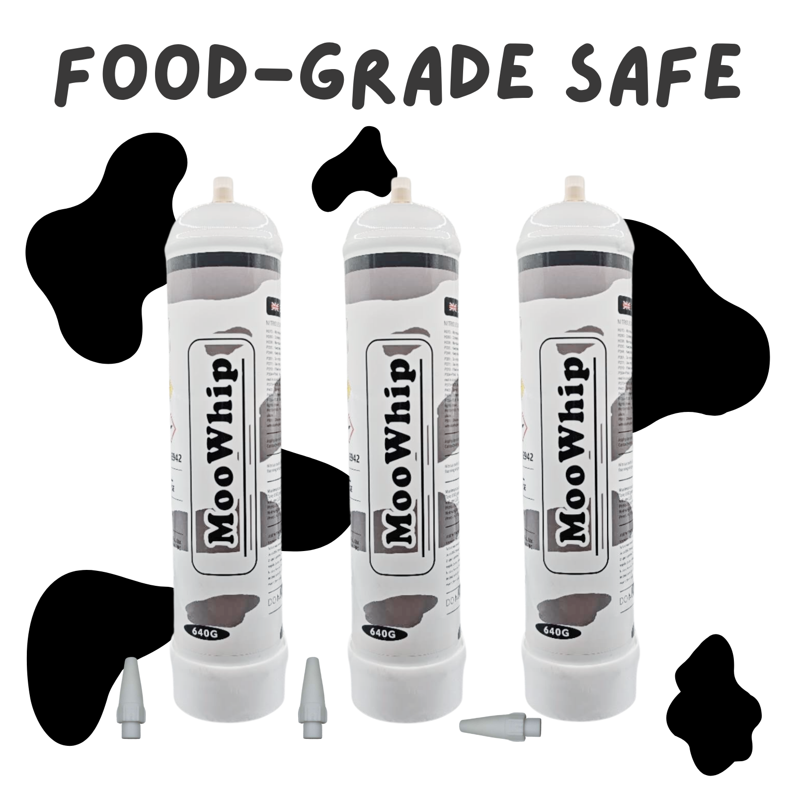 MooWhip 1L 640g Whipped Cream N2O Tank  (W/O Regulator ）