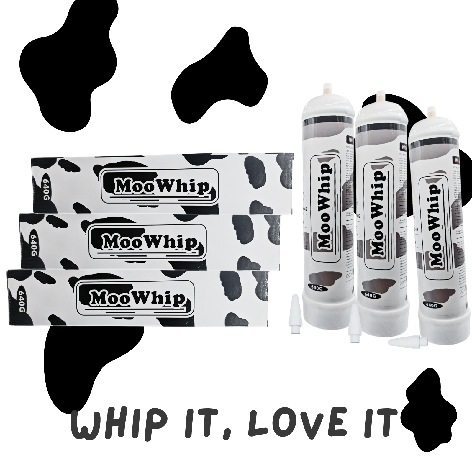 MooWhip 1L 640g Whipped Cream N2O Tank  (W/O Regulator ）