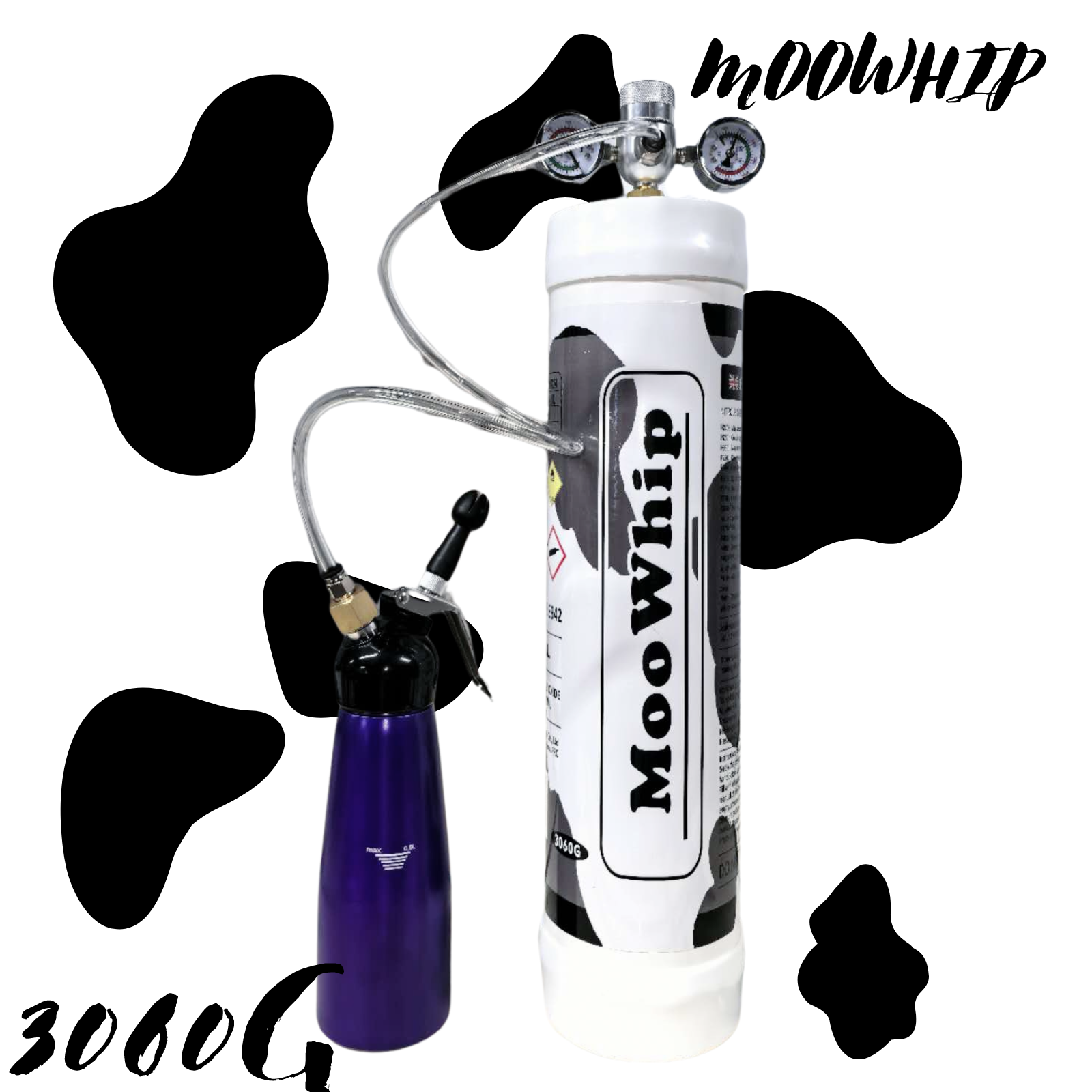 MooWhip 4.5L 3060g Whipped Cream Tank ULTRA PURE GAS (W/Nozzle）