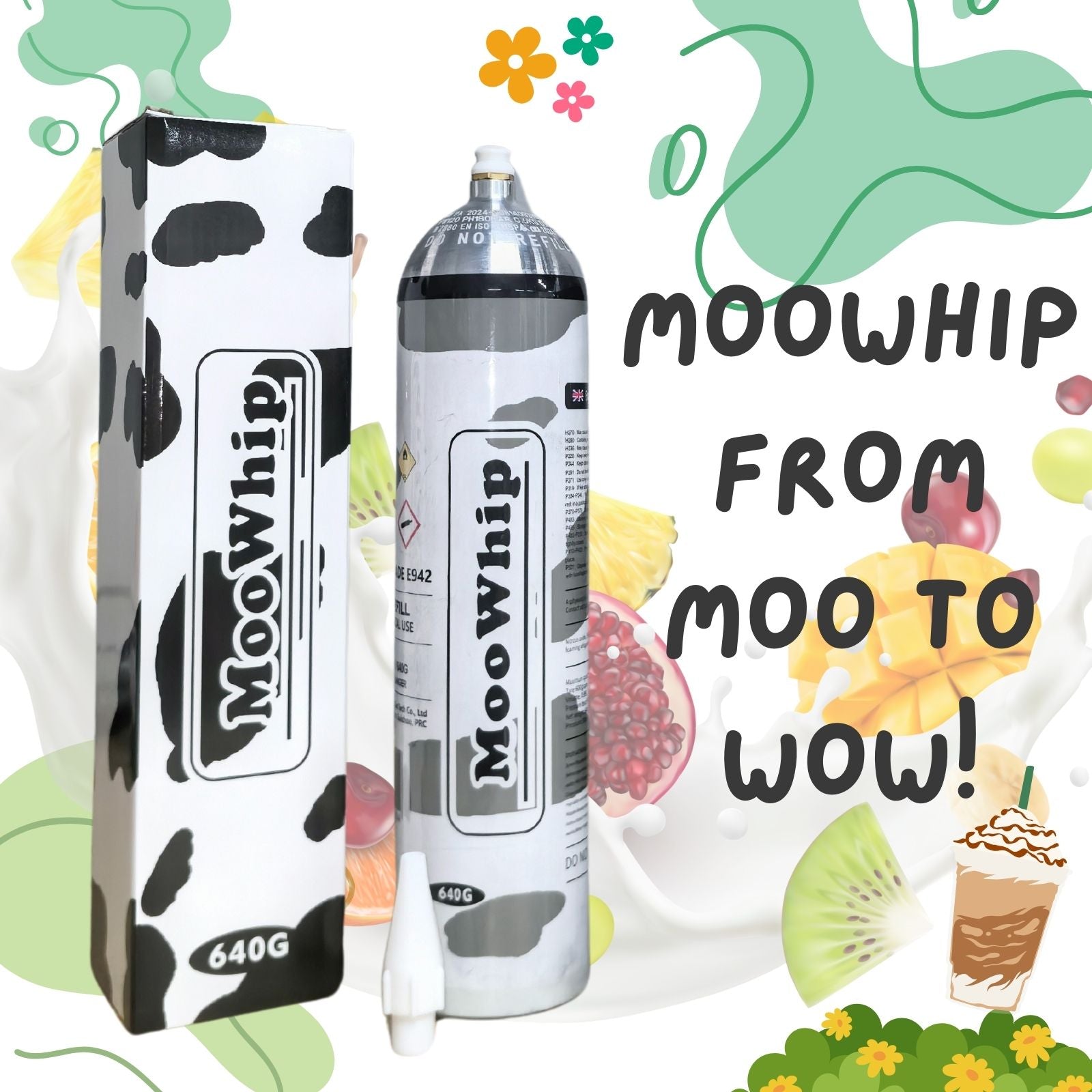 Moowhip! 640g Preminum Aluminum N2o Tank