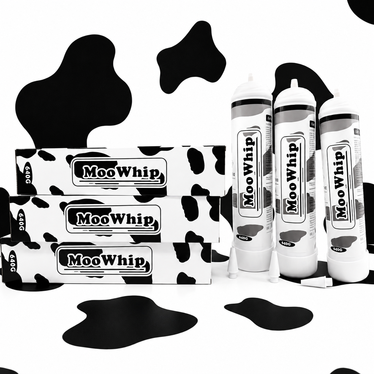 MooWhip 1L 640g Whipped Cream N2O Tank