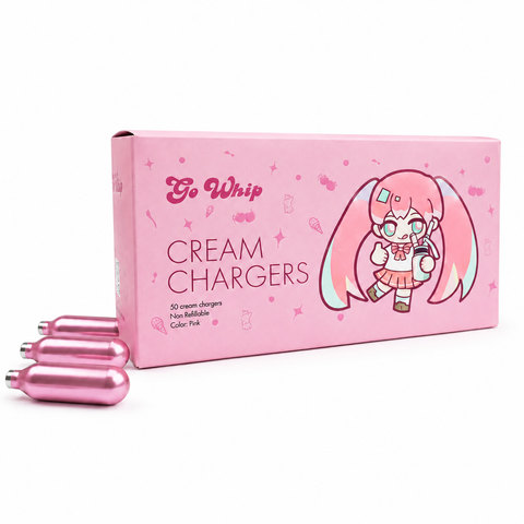 (Clearance) GoWhip Pink Cream Chargers 8G - Kawaii Anime Edition Cream Whipper Cartridges