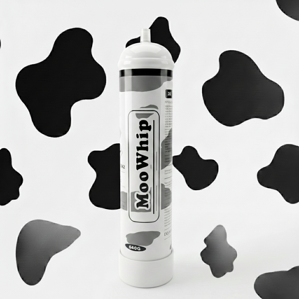 MooWhip 1L 640g Whipped Cream N2O Tank  (W/O Regulator ）