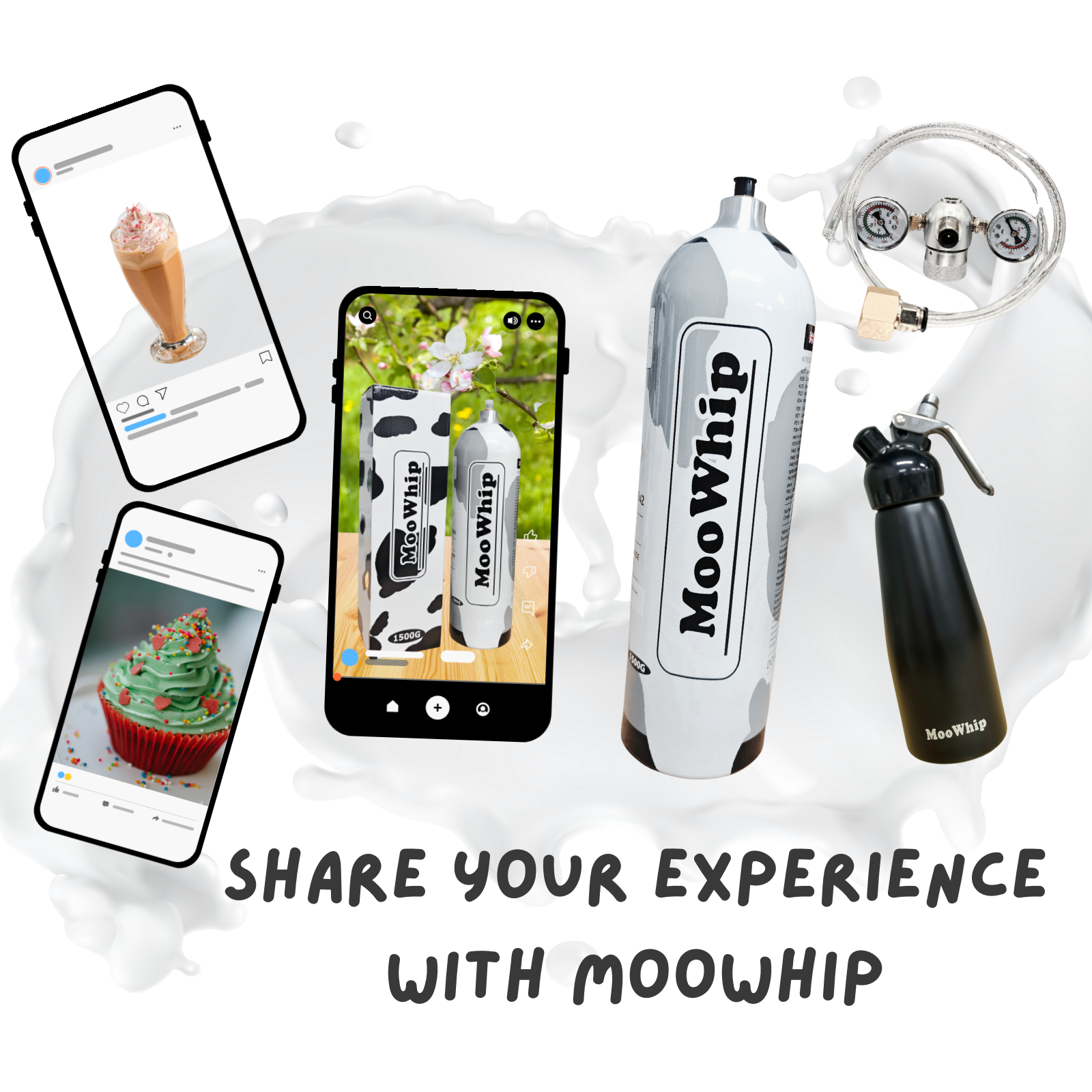 Preminum Moowhip 2.2L 1500g Aluminum Whipped Cream N2O Tank  (W/O Regulator ）