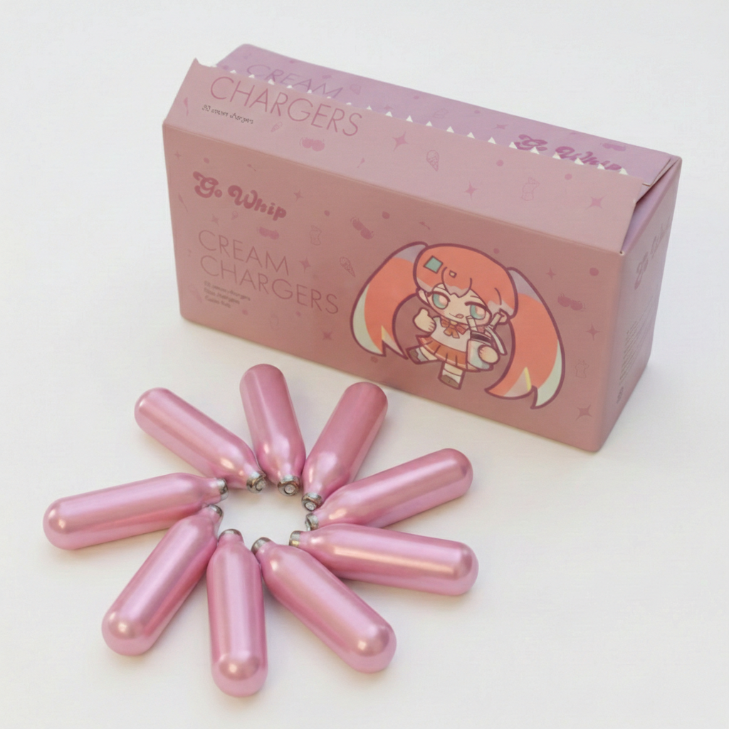 (Clearance) GoWhip Pink Cream Chargers 8G - Kawaii Anime Edition Cream Whipper Cartridges