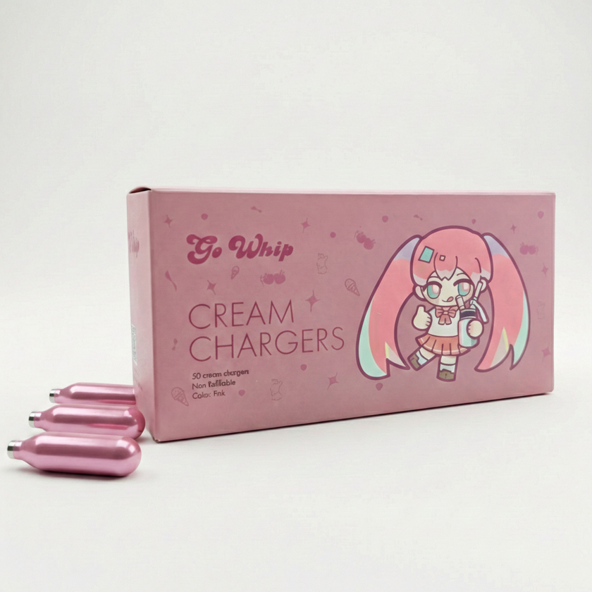 (Clearance) GoWhip Pink Cream Chargers 8G - Kawaii Anime Edition Cream Whipper Cartridges